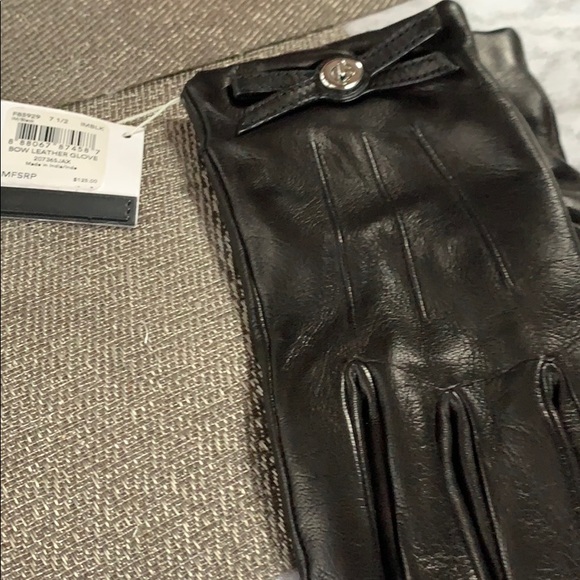 Coach bow leather glove - Picture 1 of 3
